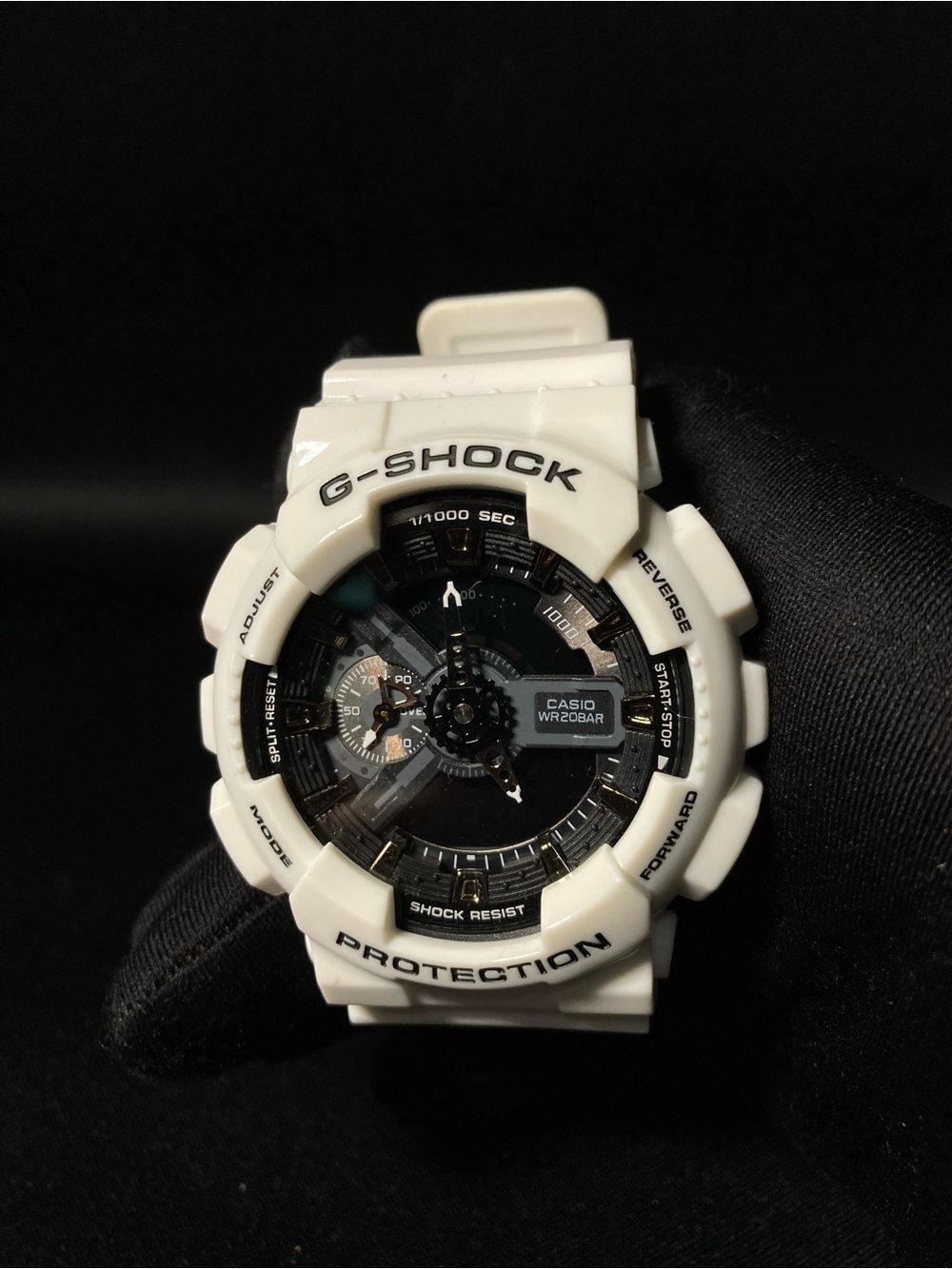 Custom G Shock White and Black Model GA110